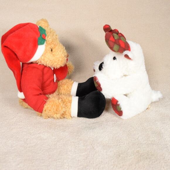 Christmas Bear & Moose Stuffed Animals Holiday Plush Russ 8 inches Gift or Decor - Picture 4 of 10
